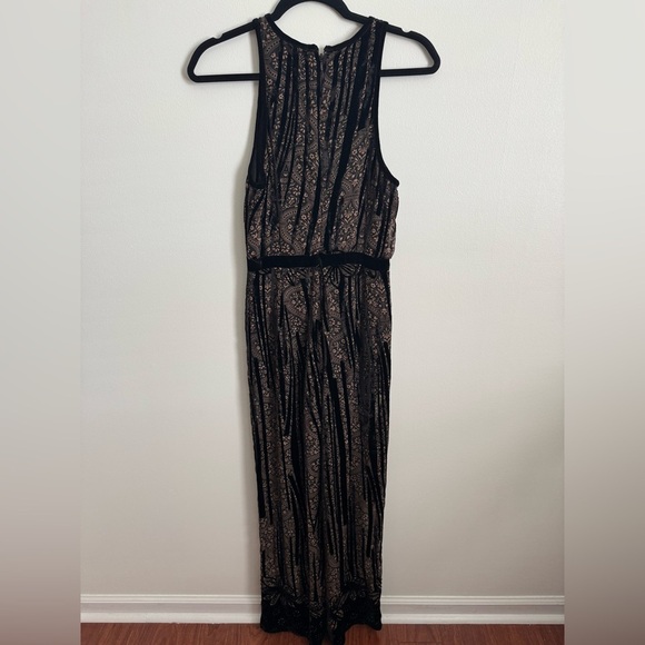 Topshop Jumpsuit Brown/Black Patterned Keyhole - Picture 4 of 6